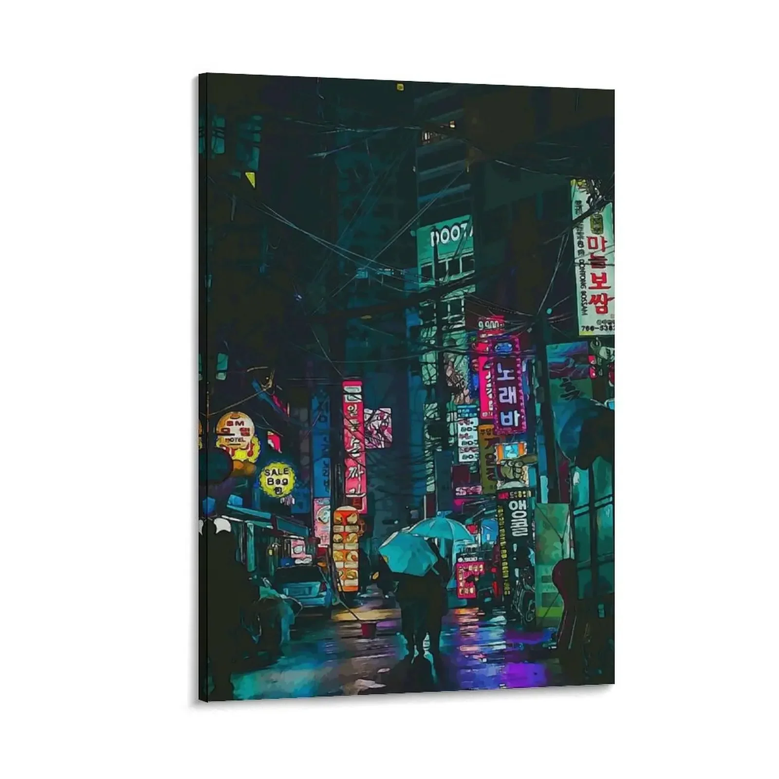 

Rainy Night In Seoul Canvas Painting Paintings for bedroom office decoration room decorations for girls