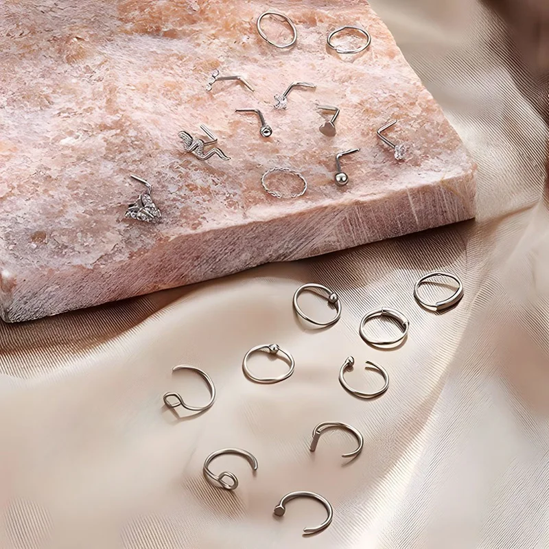 22Pcs Nose Piercing Kit, Disposable Nose Piercing Gun