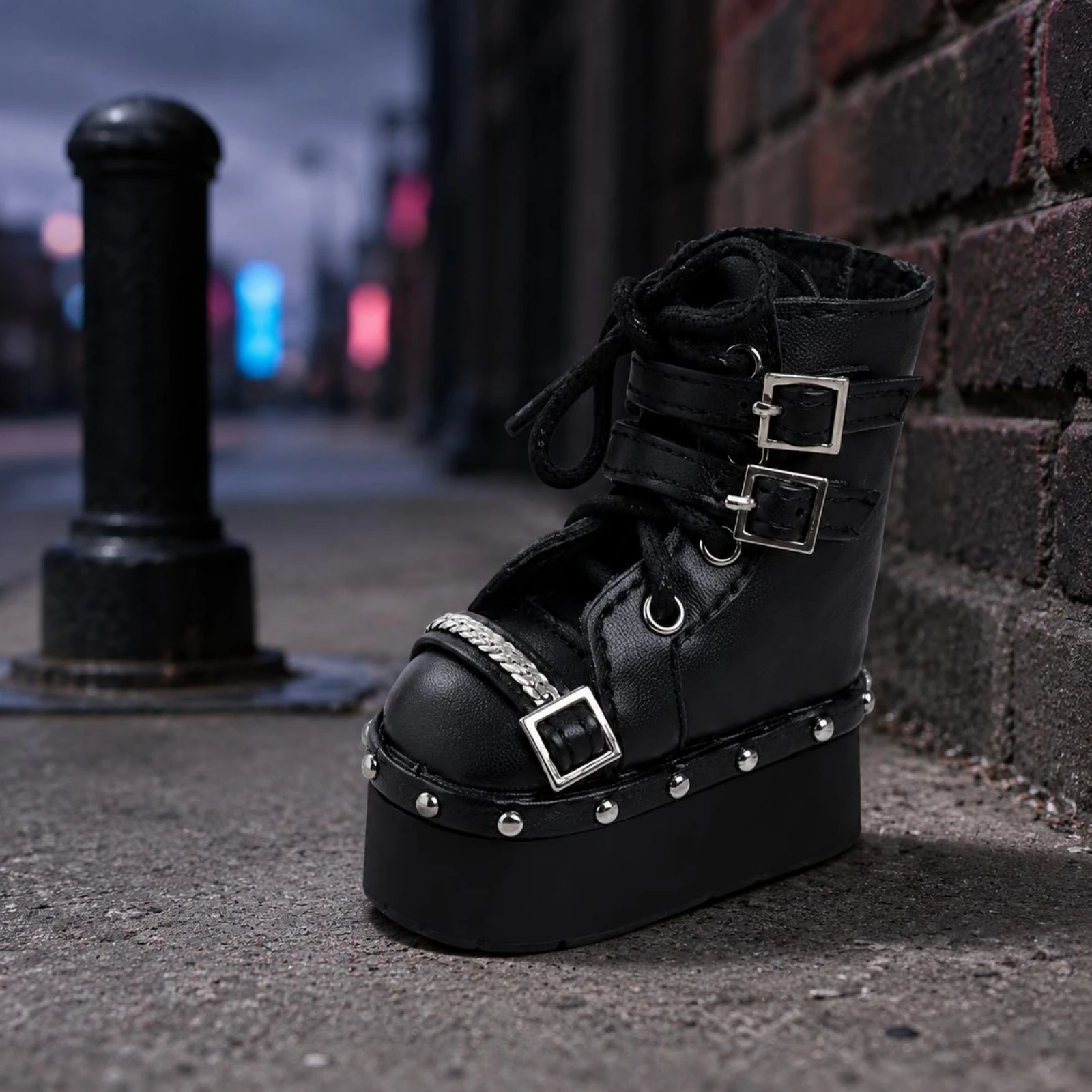 BJD Boots Metal Stud Trim BJD Shoes Lace-up Doll Shoes PU Material view 6