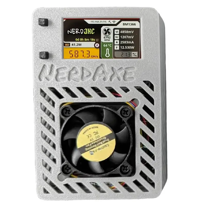 

ABSK-Nerdaxe Miner Nerdminer S19XP BM1366 500Gh/S ASIC Bitaxe Bitcoin Micro Miner Lottery Mining Miner With Display BR PLUG B