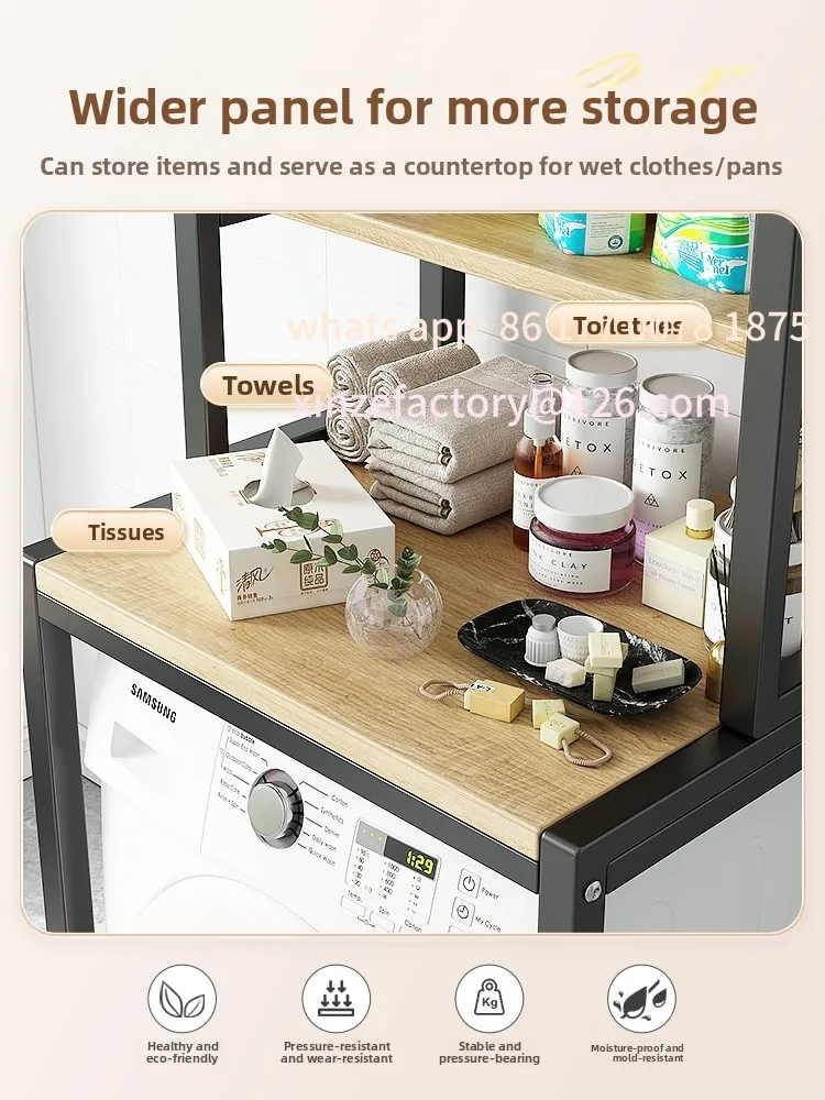 حامل مناديل حمام قابل للتخصيص، حامل تخزين را، مثبت على الأرض من الفولاذ الكربوني، 3 طبقات، شرفة غرفة الغسيل فوق منظم المرحاض