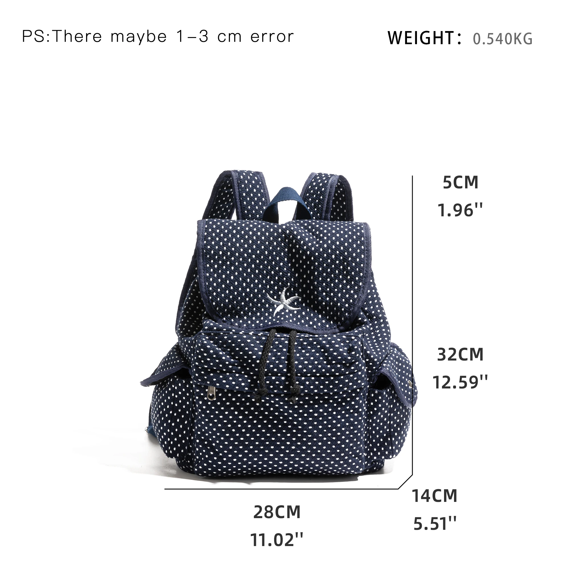 CKKUI Casual Large Capacity Unisex Polka Dot High Quality Commuting Versatile Travel Bag 2026 Student Fashion Daily Shopping