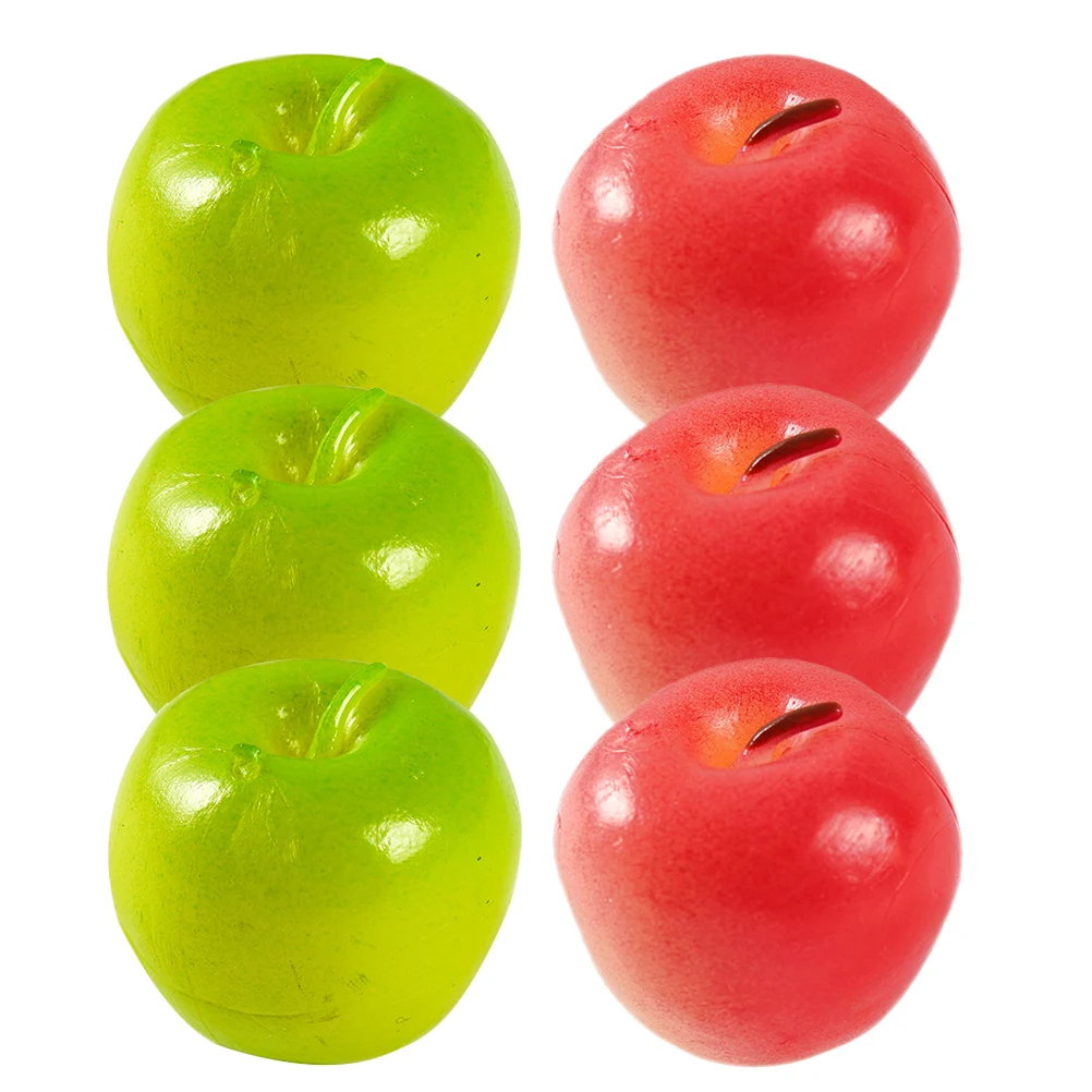 6 Pcs Mini Apple Toys Harvest Desktop Ornament Decorate Miniatures Pvc Apples Fake