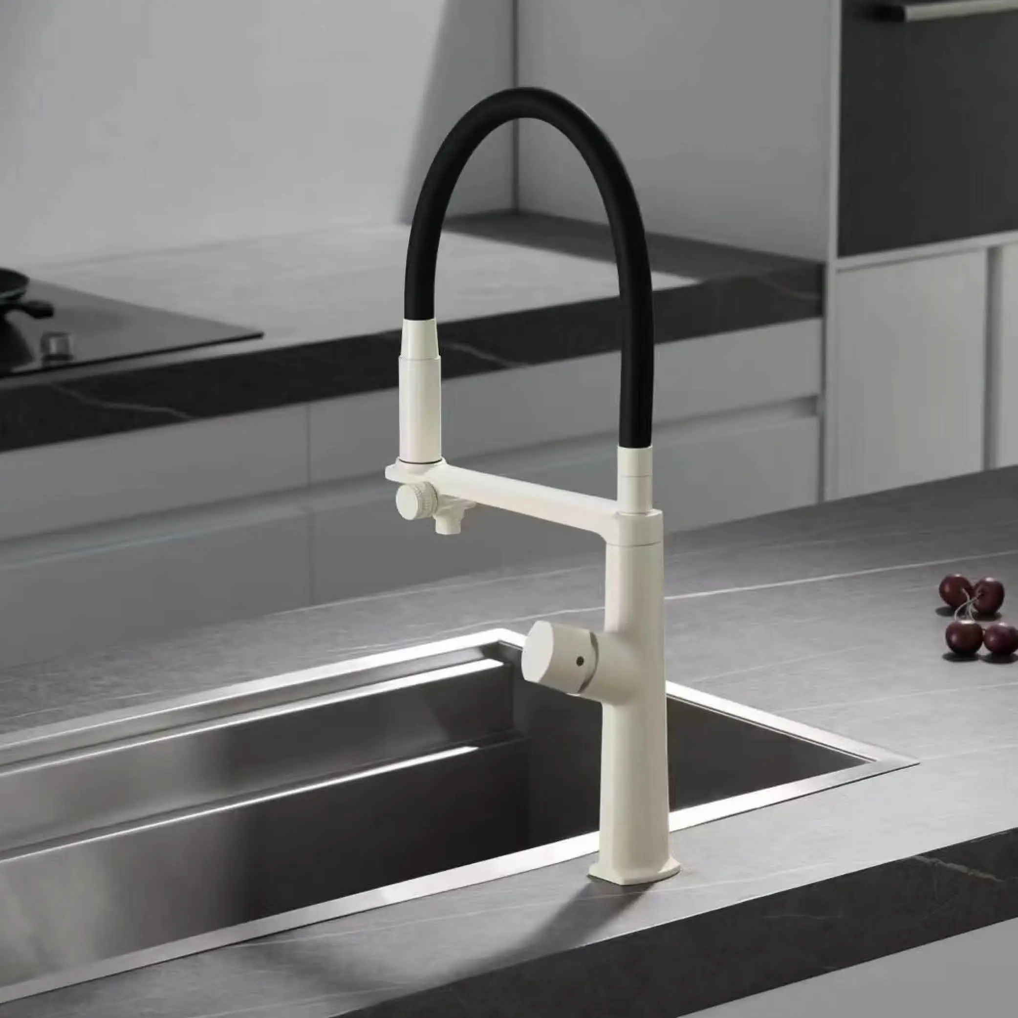 Luxus gun grau messing küche wasserhahn 1 loch Doppel griff Kalt und heißer dual control, mit gefiltertes wasser Zwei funktion waschbecken Tap