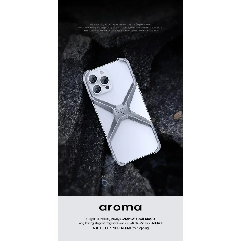 X-Shape Frame Shockproof Cases Metal Phone Case for Iphone 12 13 14 15 16 Pro Max Simple Design Aluminum Alloy Protector Cover