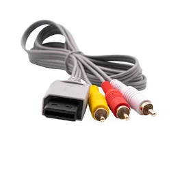 1.8m 3 RCA Cable for Nintendo Wii controller Console Audio Video AV Cable Composite 480p Gold-plated 3RCA for will Cable cord