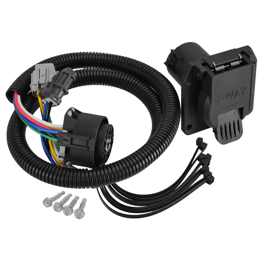 DWCX 7-Pin In Bed Trailer Wiring Harness Plug Fit for Ford GM Nissan Frontier Xterra Suzuki Equator