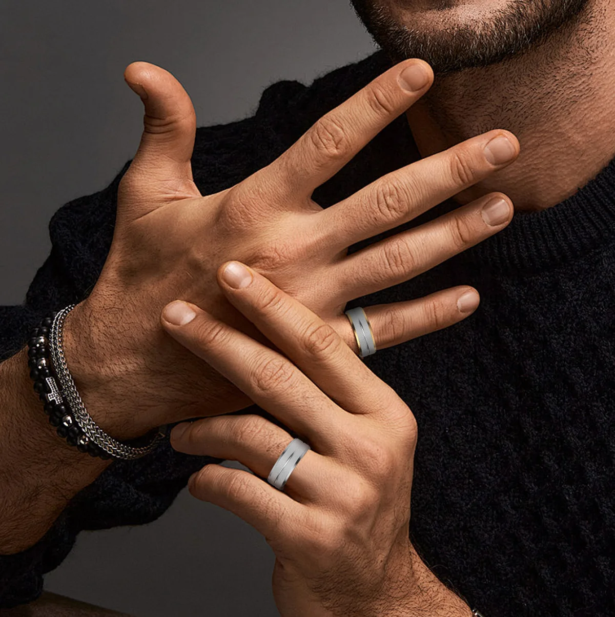 Stainless Steel Shell Smart Ring For Xiaomi For Huawei For IOS Heart Rate Blood Oxygen Health Monitoring Ring Smart Finger Ring