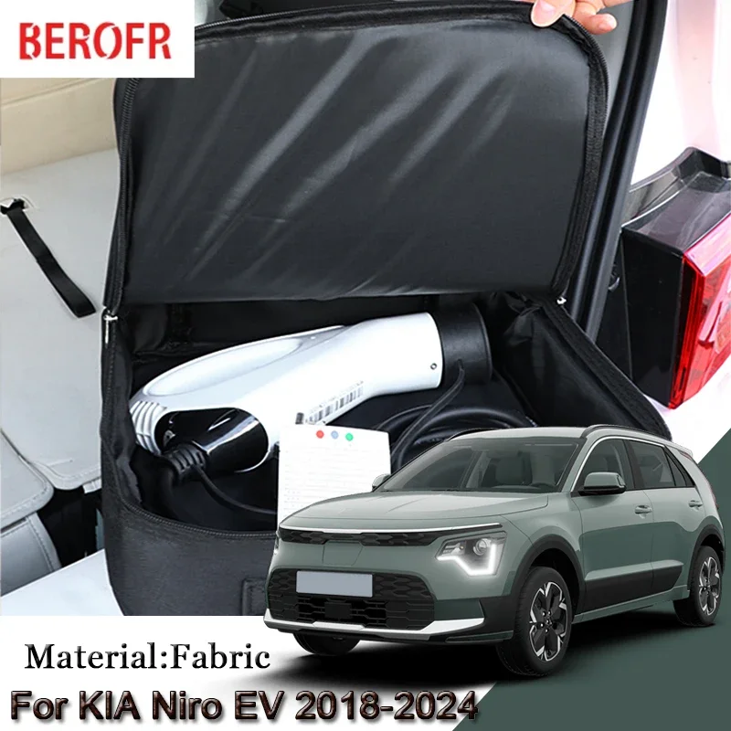 

EV Car Charging Cable Storage Carry Bag For KIA Niro EV 2018-2024 Charger Plugs Sockets Waterproof Fire Retardant Acccessories