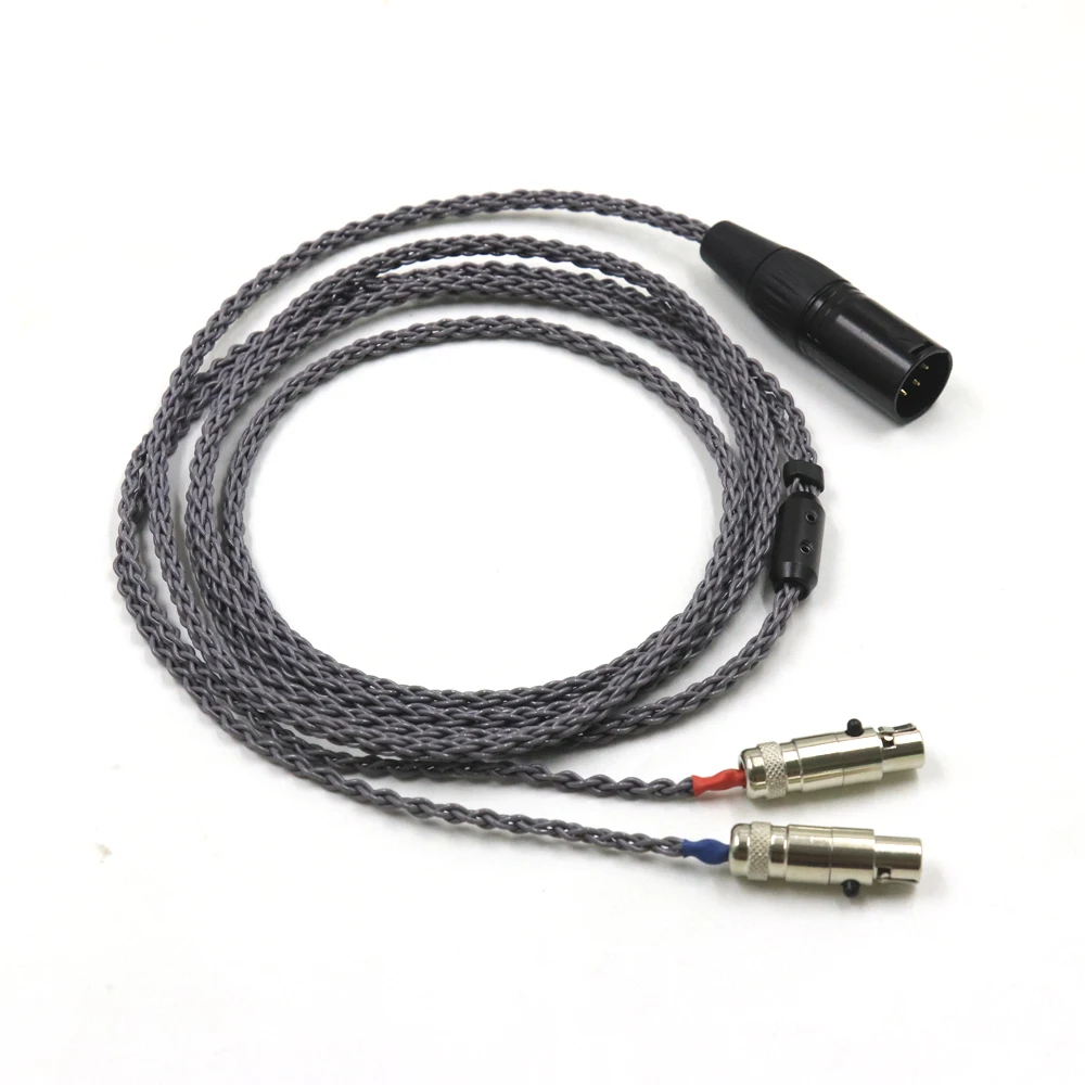 8 الأساسية 4pin OCC 2.5 4.4 مللي متر XLR متوازن سماعة سماعة ترقية كابل الفضة مطلي ل Audeze LCD 3 LCD-2 LCD2 LCD-4