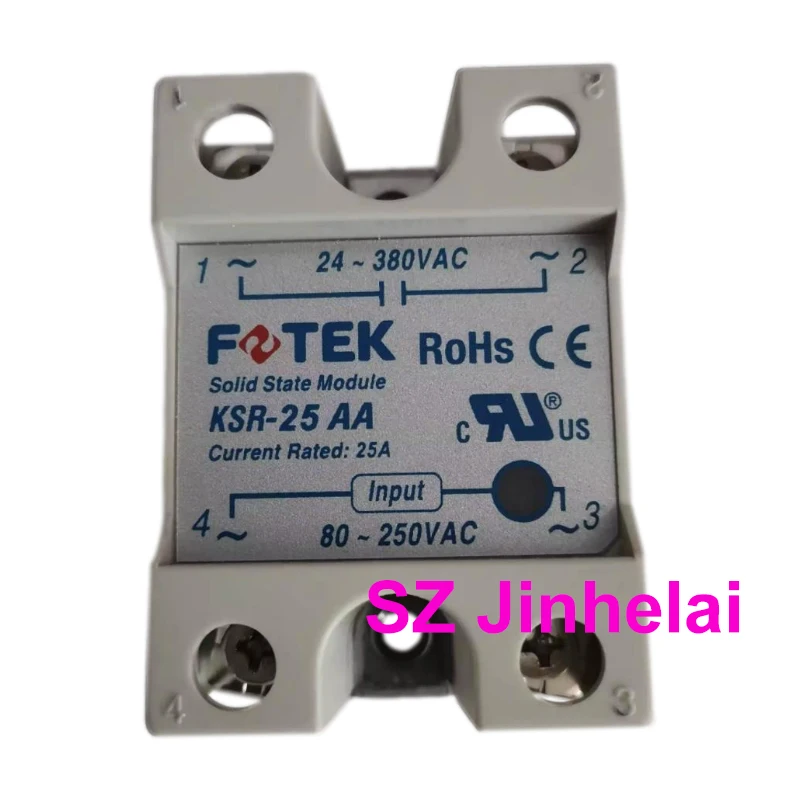 Authentic Original FOTEK Single-phase Solid State Relay Module KSR-25AA 10AA 40AA 75AA 25AA-H 40AA-H 75AA-H