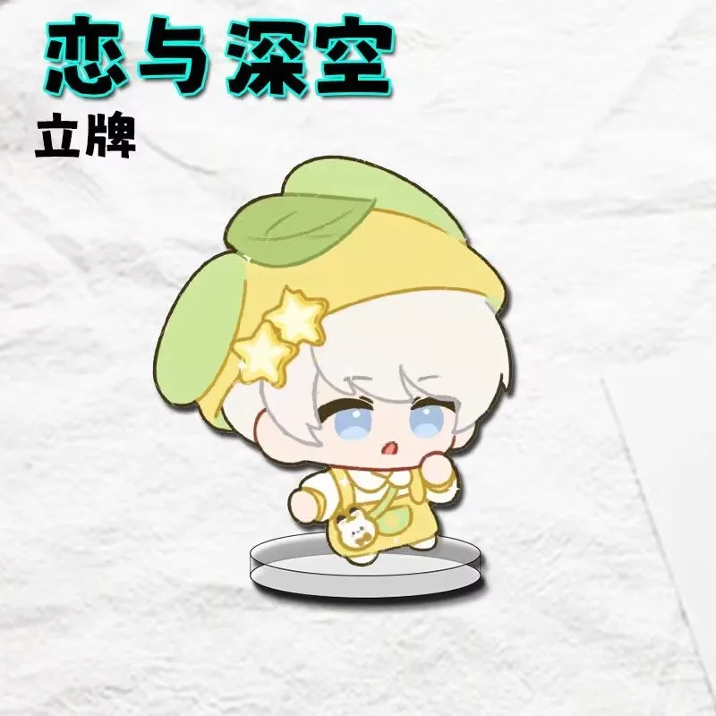 "Love and DeepSpace" Q-সংস্করণ الواقف لطيف وعالي الجودة من الأكريليك لتزيين مكتب الكتب Qi Yu، Qin Che، Li Shen