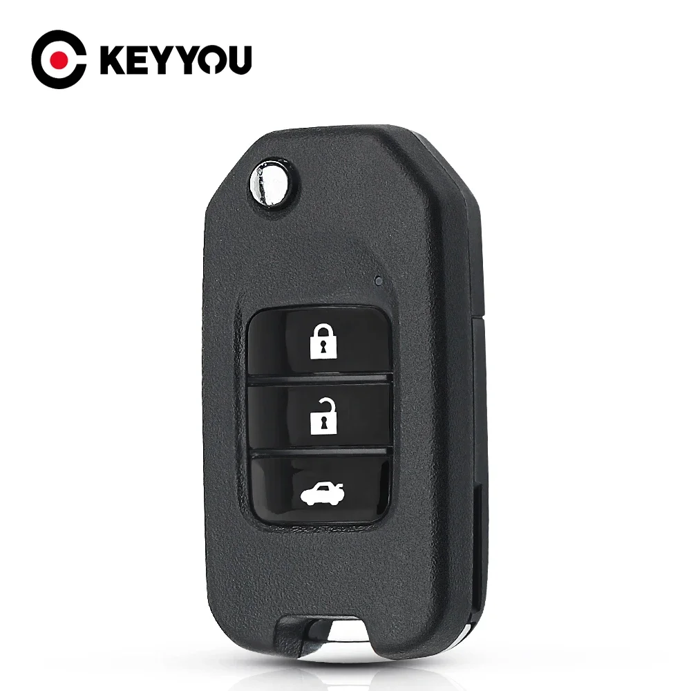 

KEYYOU 3 Buttons 1PCS NEW Flip Folding Car Key Case Shell FOR Honda Crider Jade Civic Accord City Odyssey Key Shell