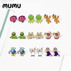 2024 New Frog Funny Muppet Stud Earring Cute Epoxy Jewelry Resin Acrylic Earrings Handmade Gifts Fan