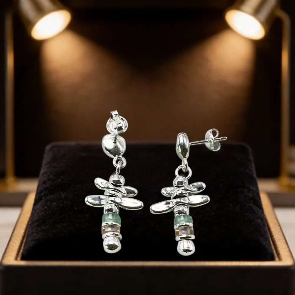 

2026 Spain Creative Design Color Beaded Dragonfly Earrings Jewelry Accessories Couple Gifts
