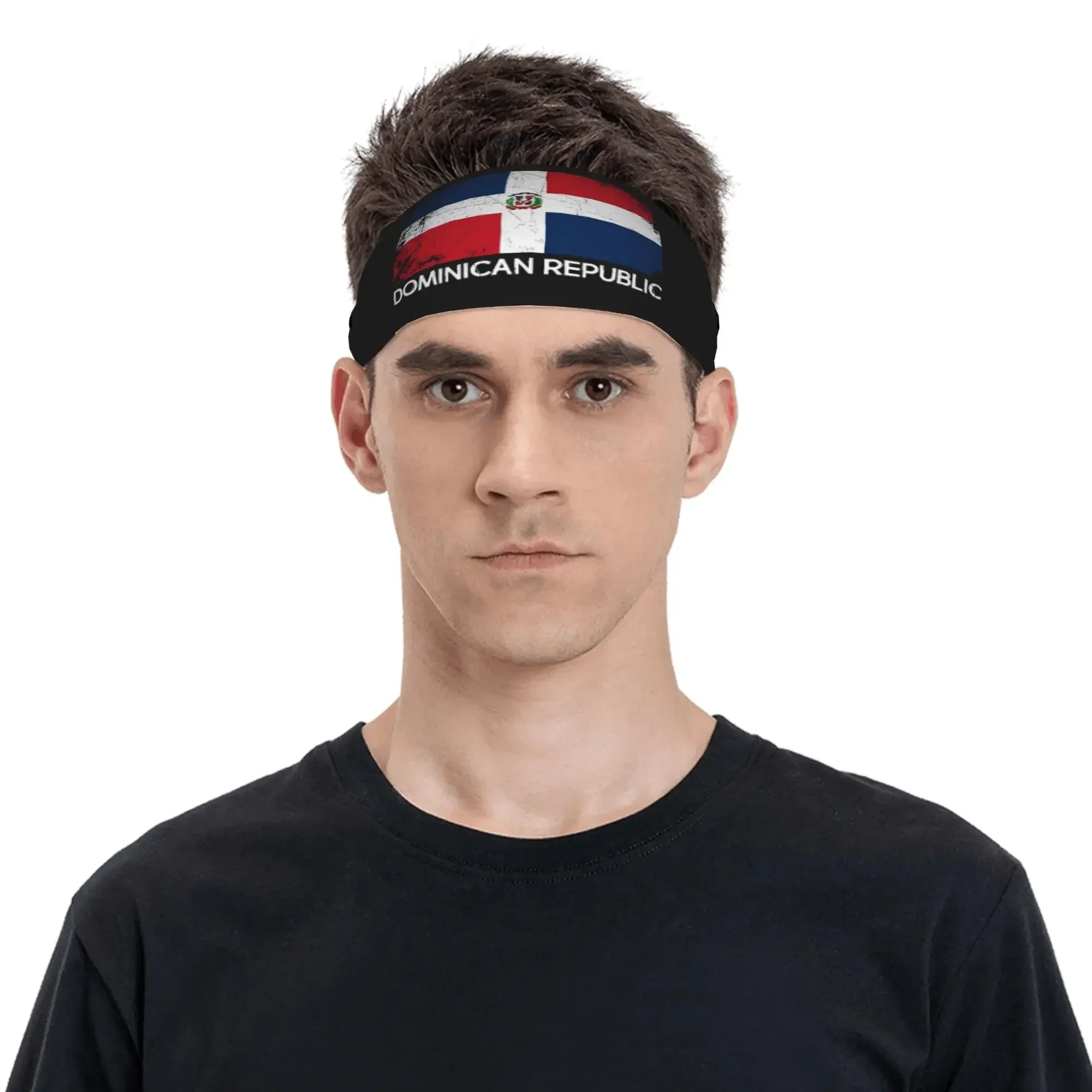 Customization [Dominican Flag Headband] Sports Headband | Hygroscopic Exercise | Dominican Flag Hair Accessory