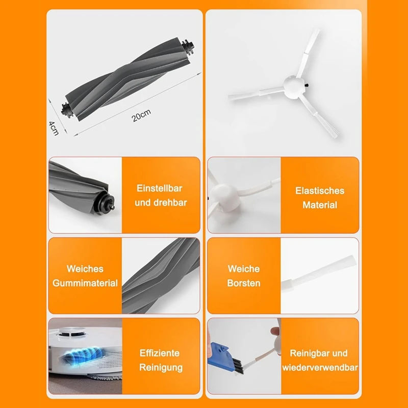 إكسسوارات مكنسة كهربائية روبوت ، فرشاة جانبية رئيسية ، فلتر Hepa ، وسادة ممسحة ، أكياس غبار ، L10s Ultra ، L10 Ultra