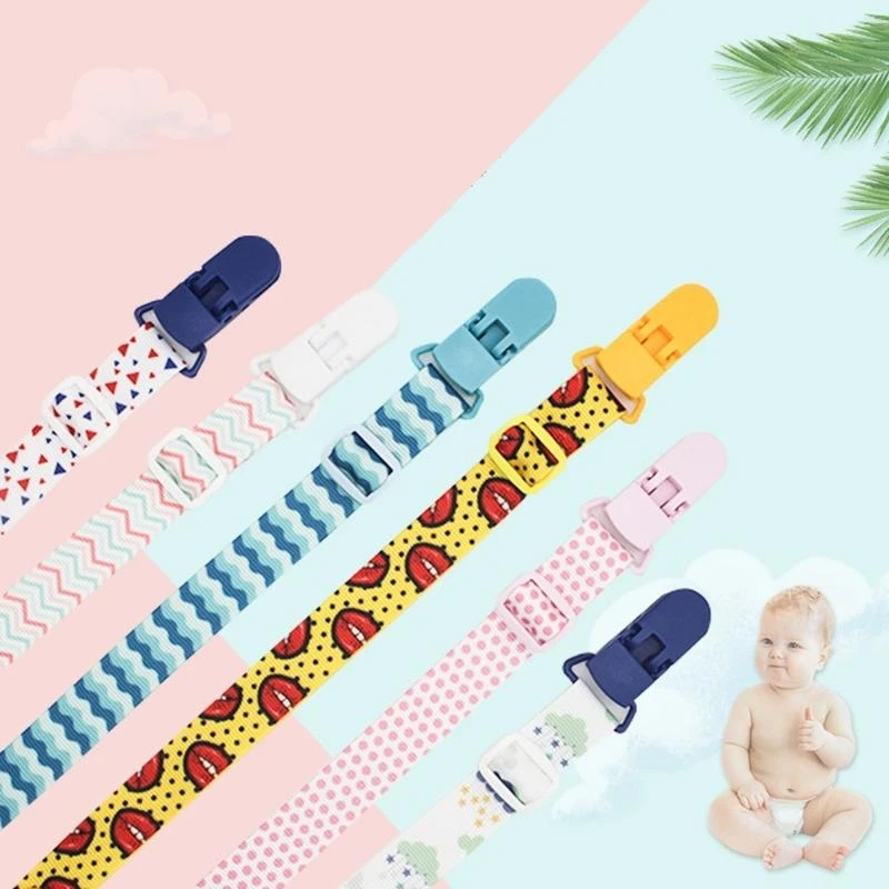 M76C nadruk kreskówkowy łańcuszek z klipsem do smoczka dla dziecka gryzak łańcuszek do smoczka klips do uchwytu