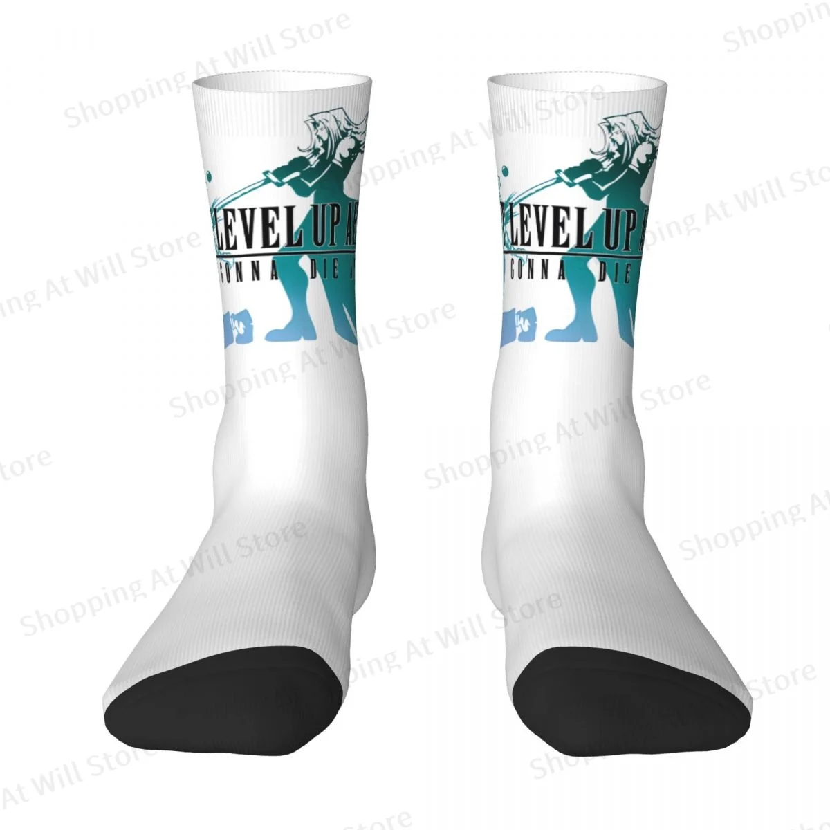 Final Fantasy Dont Level Up Aerith Men Women Happy Socks Cycling Novelty Spring Summer Autumn Winter Stockings Gift