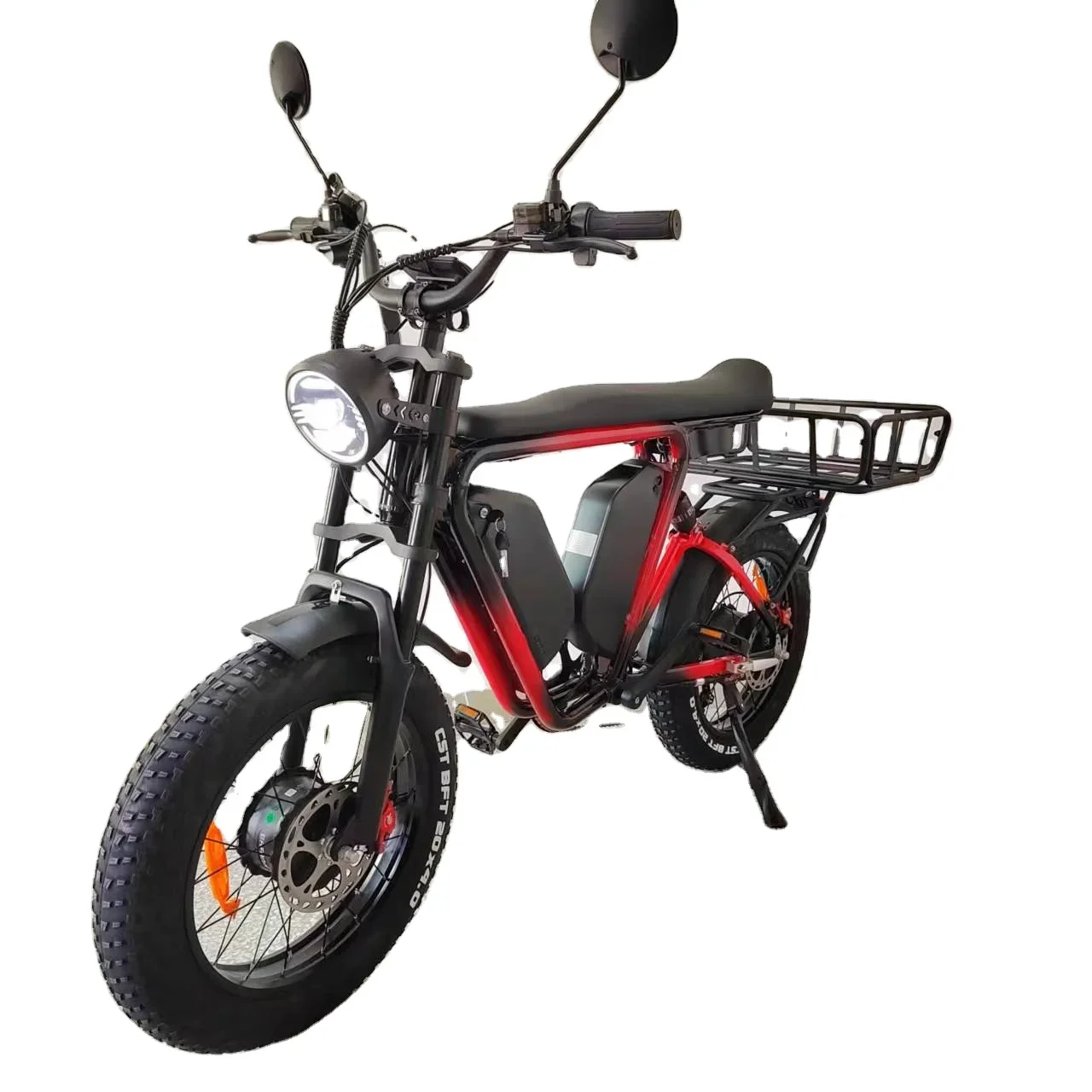 LONG SEAT FAT TIRE ElECTRIC BIKE DUAL MOTOR DUAL BATTERY 2000W 52V44Ah HYDRAULIC BRAKE FULL SUSPENSION ELECTR CARGO BIKE