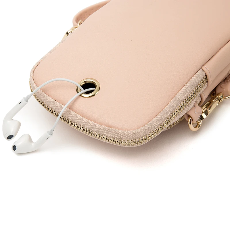 Spring and summer new women\'s mobile phone bag Japanese and South Korea small fresh everything vertical zipper multifunctional h