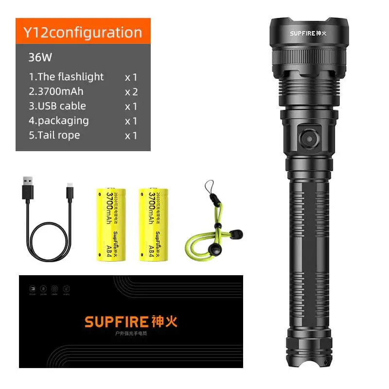 SUPERFIRE Y12 3000 LM Rechargeable Hunting Flashlight