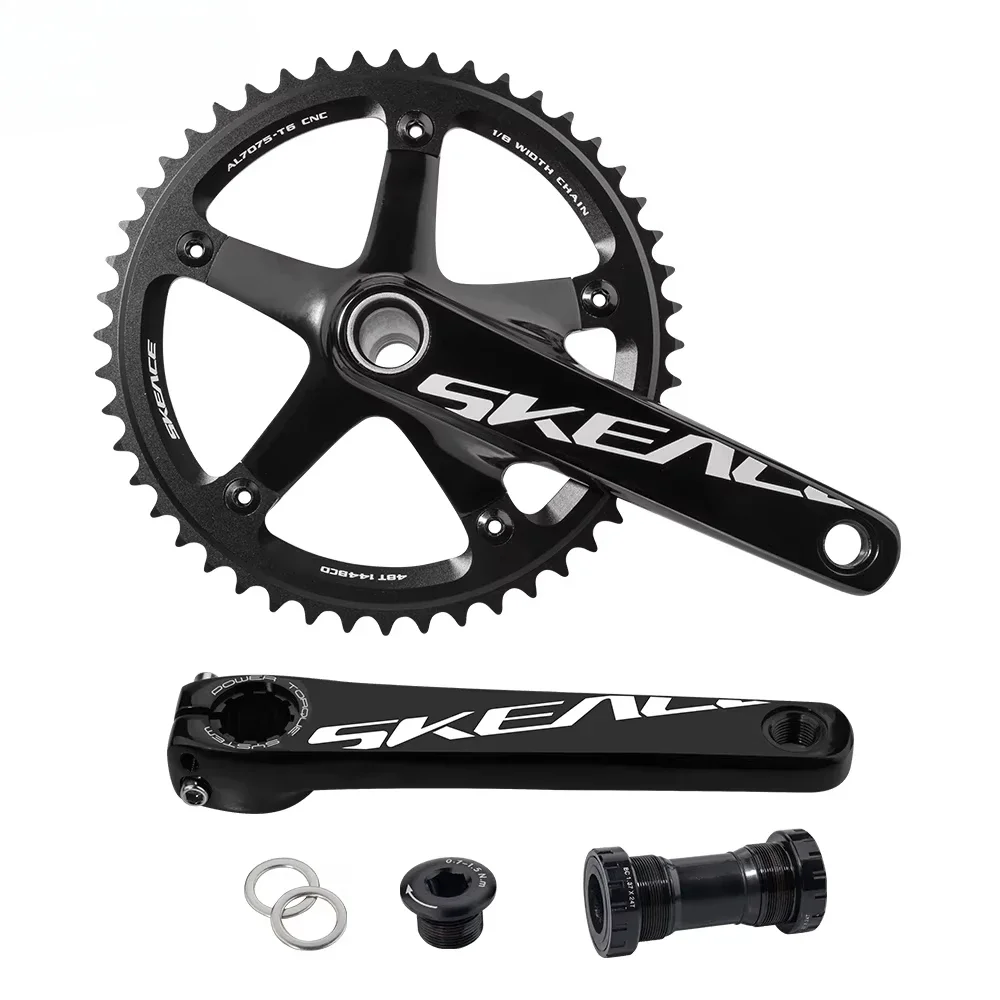 

Самые продаваемые шатуны BCD 144 мм Fixie Bike Racing, полые цельные гусеничные шатуны, 165 мм, шатун, 48 т, черный, серебристый, набор шатунов