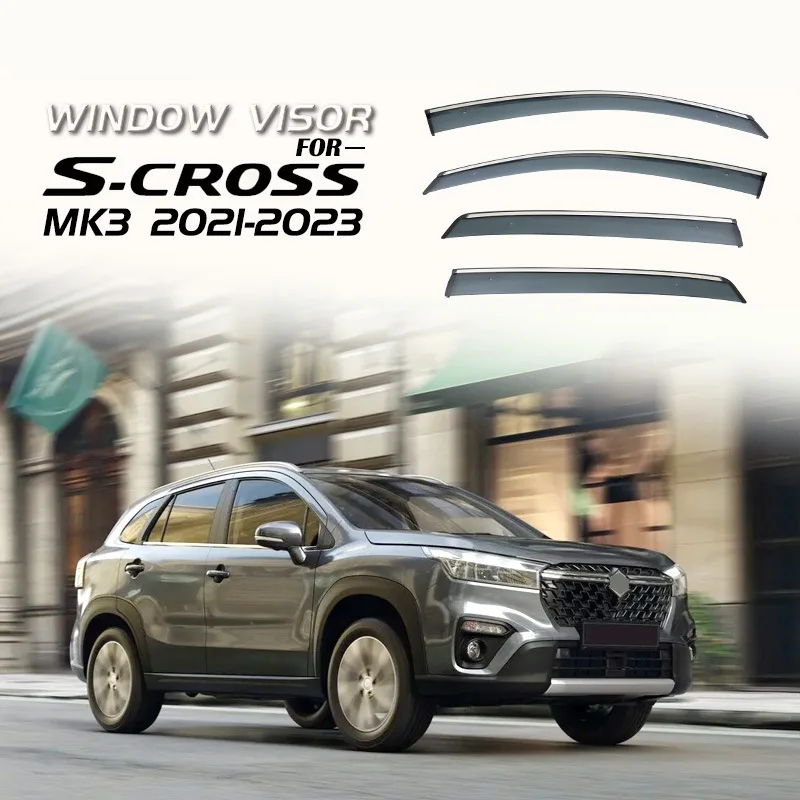 

For Suzuki SX4 S-Cross 2013-2023 Car Window Visor Awning Shelters Windshield Side Window Rain Sun Shade Auto Accessories