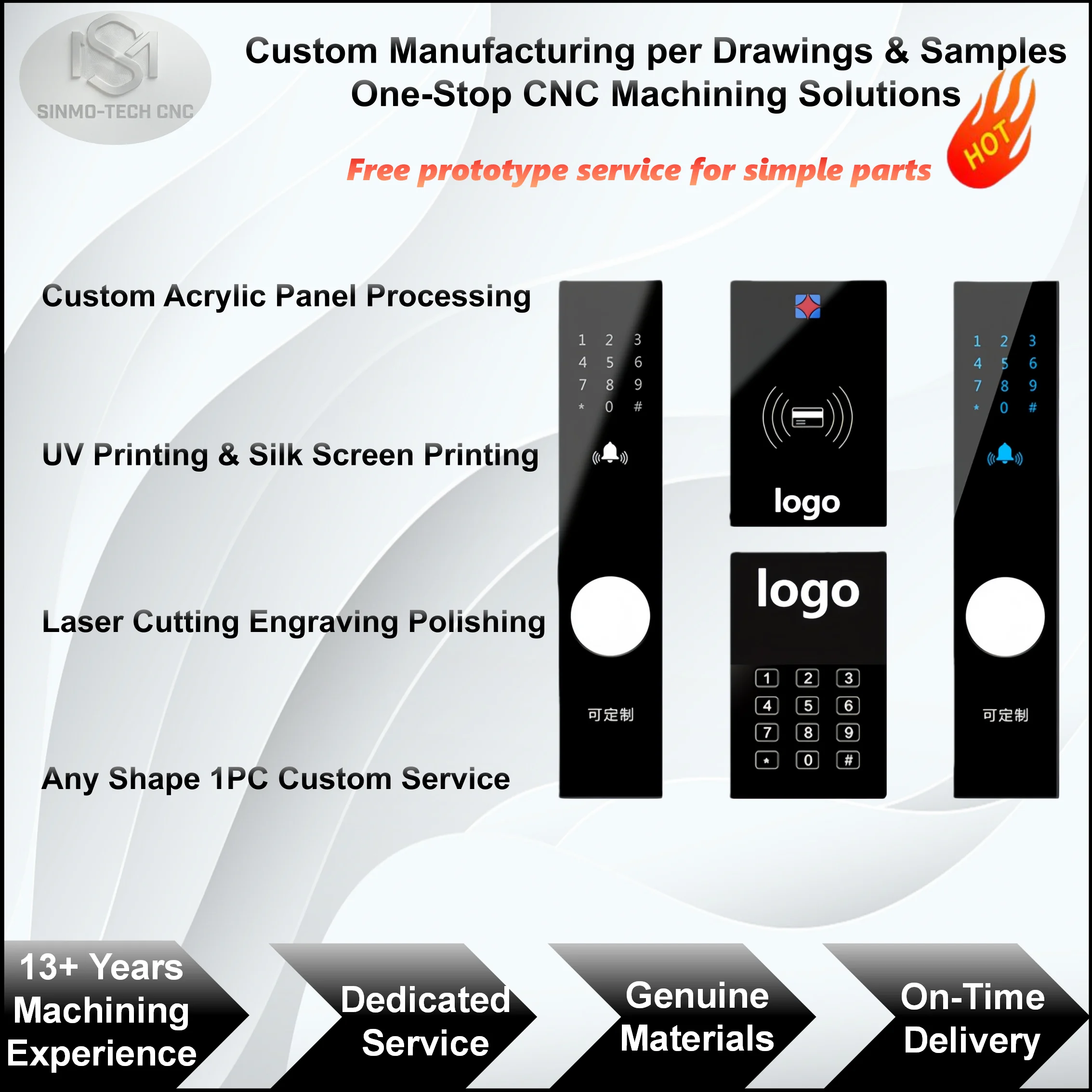 Custom Acrylic Panel Laser Cutting Engraving UV Printing Silk Screen Printing Bending Polishing Non Standard OEM Service