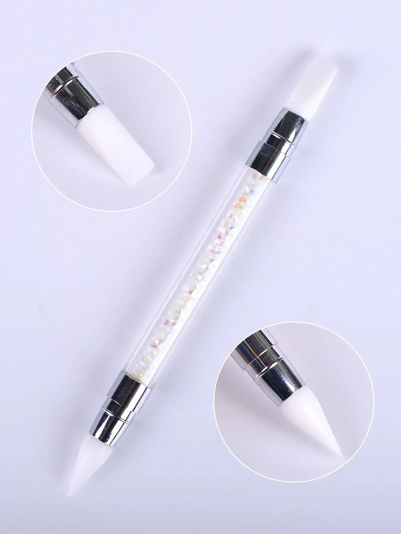

1Pc Double-Headed Silicone Pen For Diy Flower Carving, Line Drawing & Nail Art Powder Brush Dotting Pen Tool Nail Art Tip Dot Paint Manicure,Nail Supplies,Nail Tools,Nail Art Tools,Back To School,Nails,Nail Tools For Press On Nails