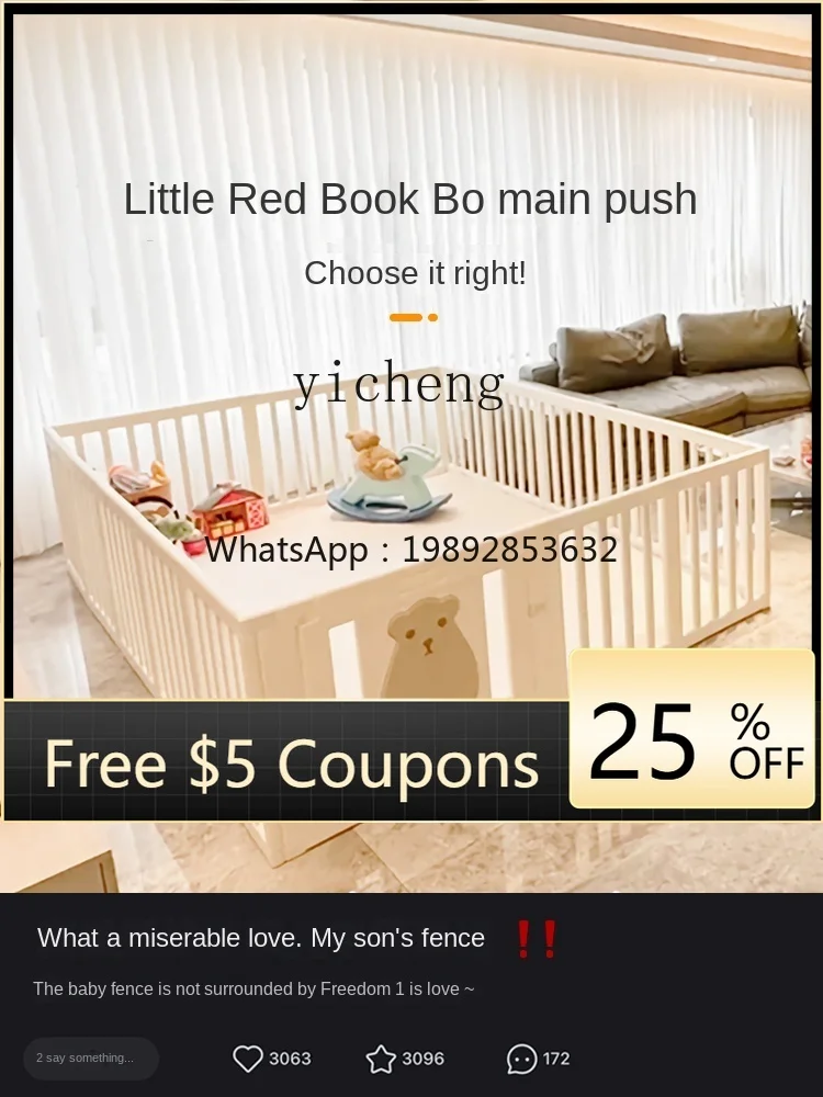 

ZZ Baby Game Fence Ground Crawling Mat Indoor Home Climbing Pad Baby Children Living Room Toddler Fence Protective Grating