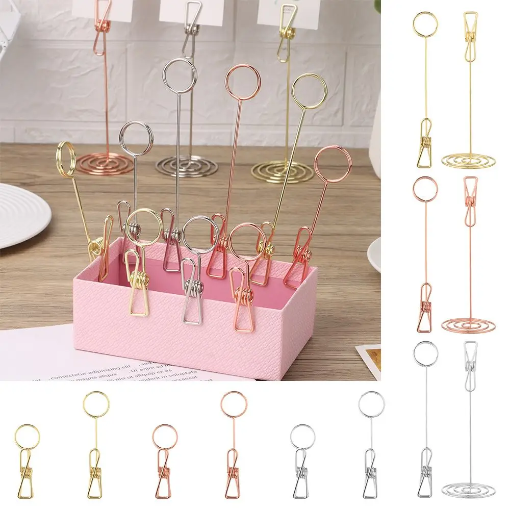 Romantic Label Stand Paper Clamp Number Card Holder Photo Clips Desktop Decoration Double Sides