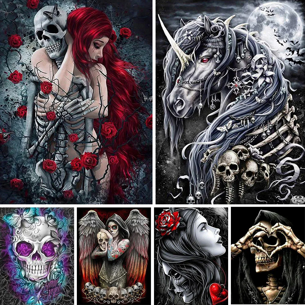 Dark Art Fantsy Printed 11CT Cross-Stitch Embroidery Patterns Sewing Handiwork Craft Painting Different Promotions Floss