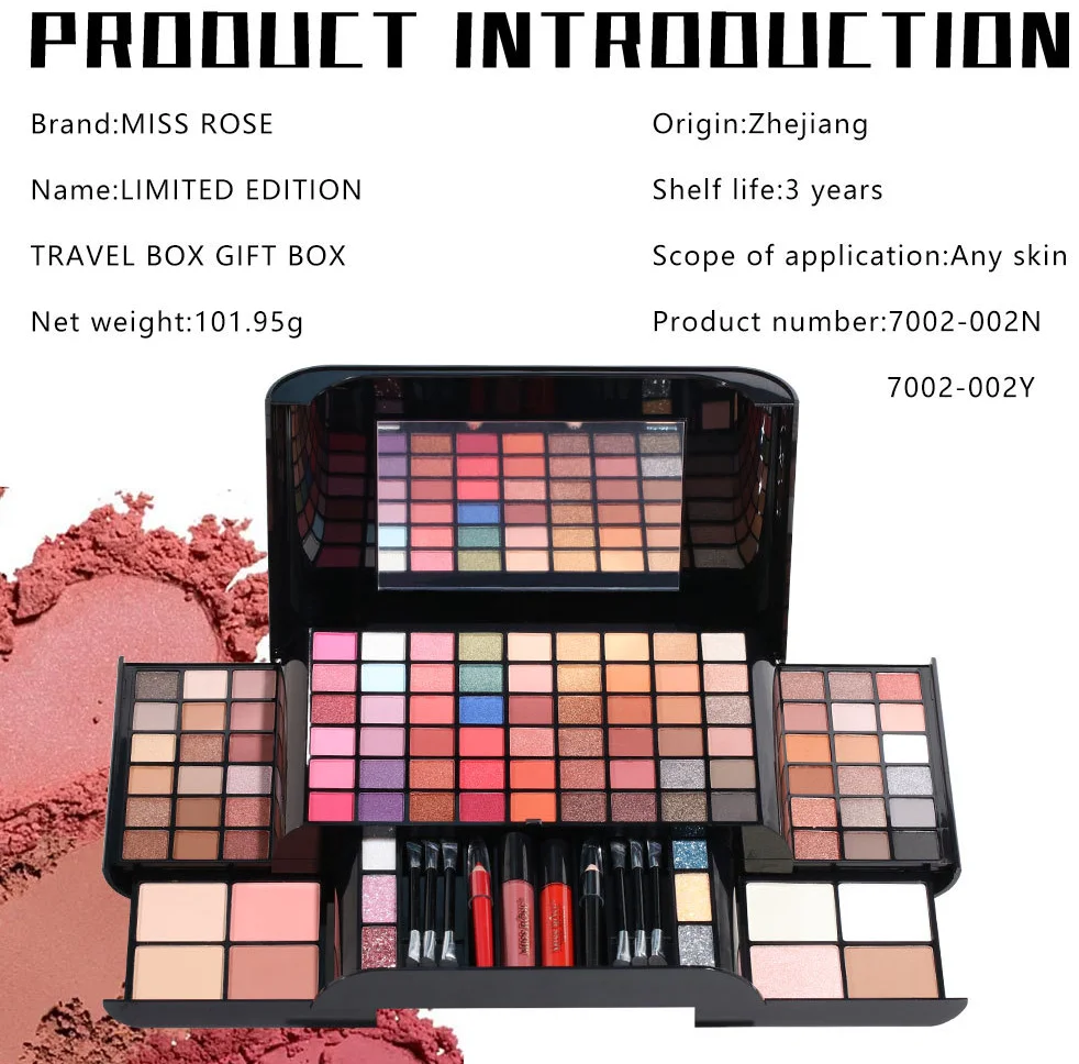 

MISS ROSE All in One Makeup Kit for Women Full Set Make Up Gift Sets Highlighter Eye Brow Shadow Brushe Multi-Purposes Kits Box