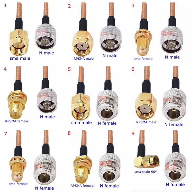 RG142 Kabel SL16 N Auf SMA Männlich Weiblich Stecker Doppel Shielded RG142 N Typ Zu SMA RF Koaxial Zopf Jumper adapter Neue Messing