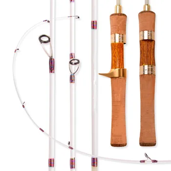 Ejeksiyon Olta XUL Süper Yumuşak Ve Ultra Hafif 1.4 m Dört Bölümlü Taşınabilir Seyahat Akışı Fiberglas Alabalık Çubuk