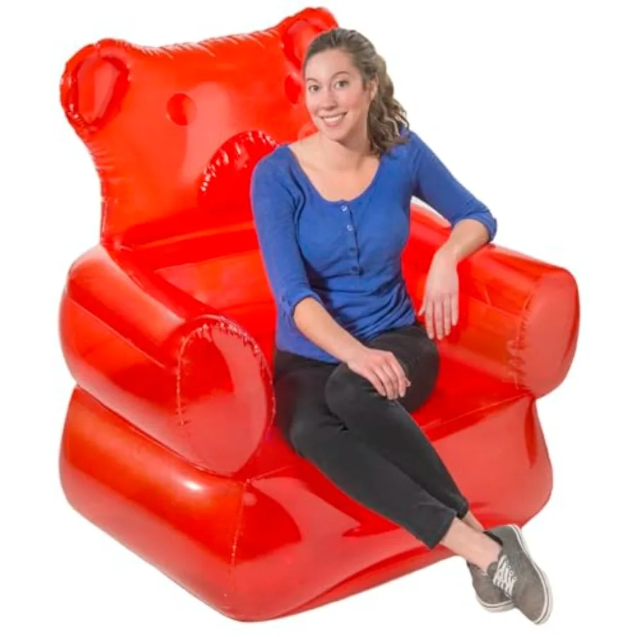 Silla inflable The Gummy Bear, estilo ecléctico rojo de PVC para juegos de decoración relajante