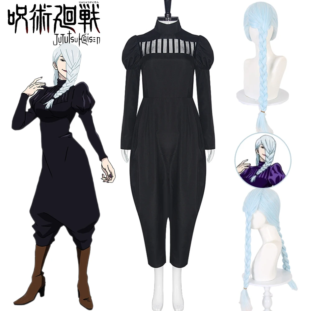 Disfraz de Cosplay de JJK Mei Mei, uniforme negro de anime Jujutsu MeiMei, traje con peluca para mujer, ropa de Cosplay para fiesta de Halloween