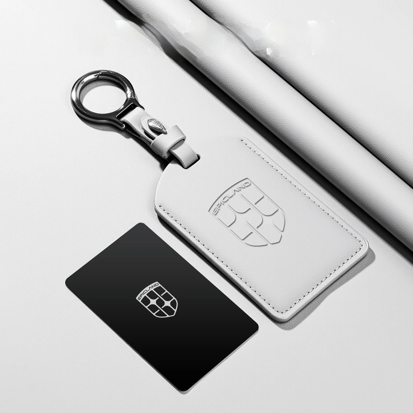 For Yijing X9,Suede NFC Key Fob Cover With Keyring,Full Wrap Luxury Protector,Auto Interior Mod Accessories