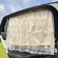 Car sunshade suction cup type sunshade curtain Daisy double-layer double-opening sunshade curtain single opening