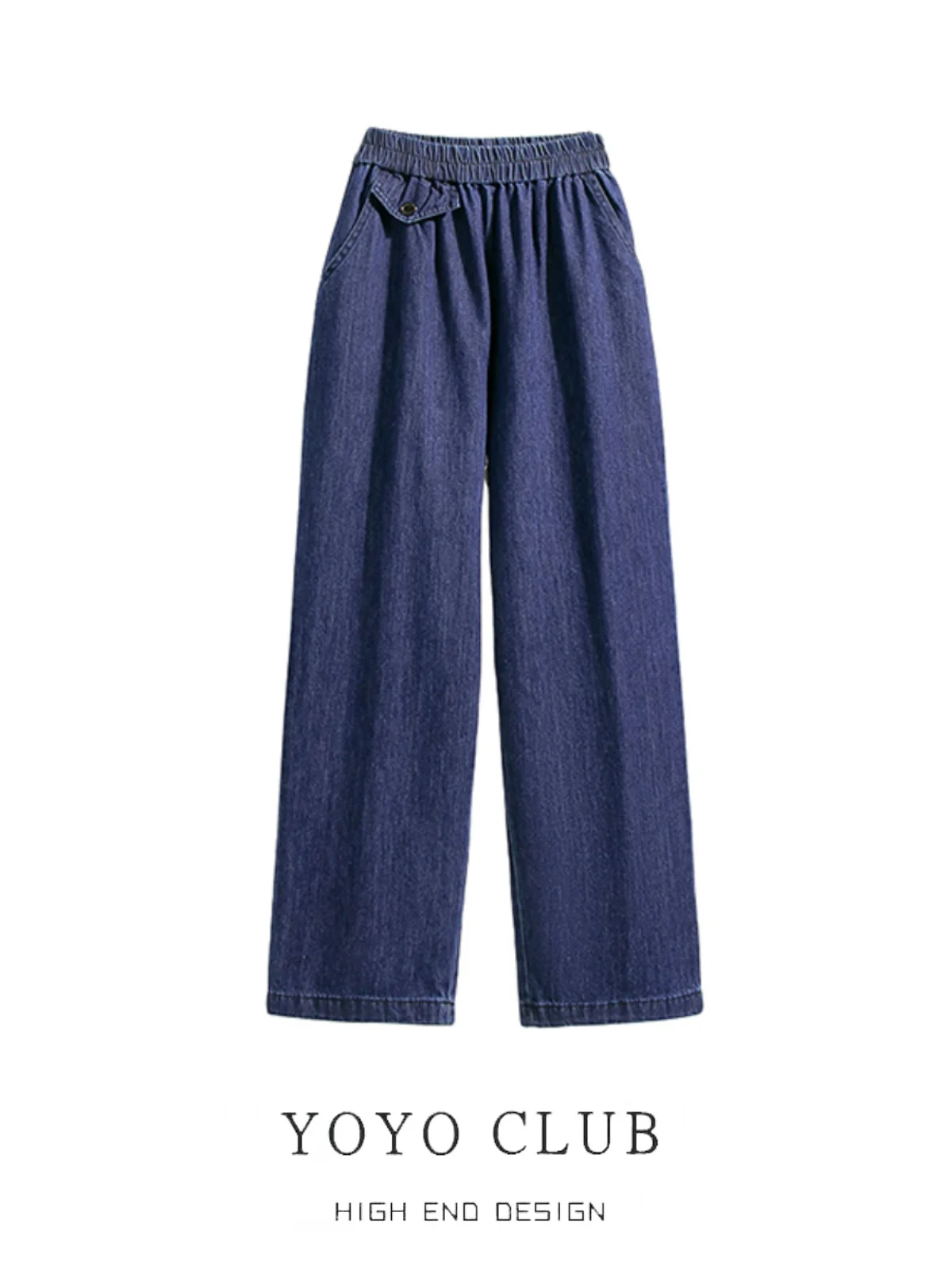 

Retro High Waist Loose Wide Leg Jeans Women's plus Size Autumn Slimming Long Pants Brand Bule Casual Faion Blue Denim