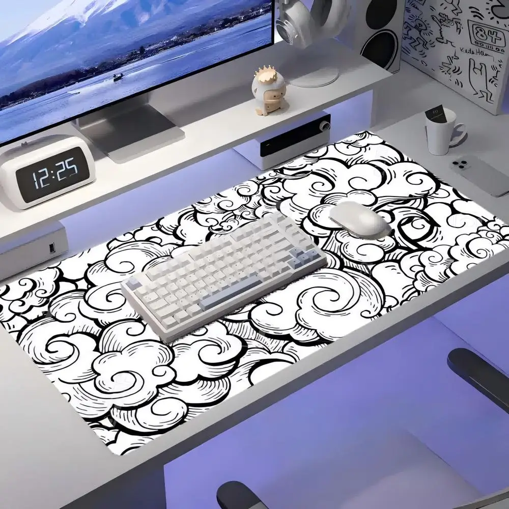 

Коврик для мыши с облачным узором, аксессуар для офисных игр, расширение XXL, украшение для рабочего стола, высокое качество, можно стирать