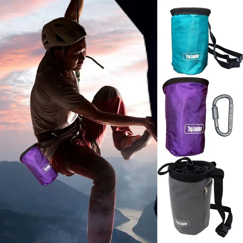 Gym Chalk Bag Magnesium Powder Storage Bag Climbing Chalk Bucket With Adjustable Belt For Weightlifting Gymnastics Bouldering