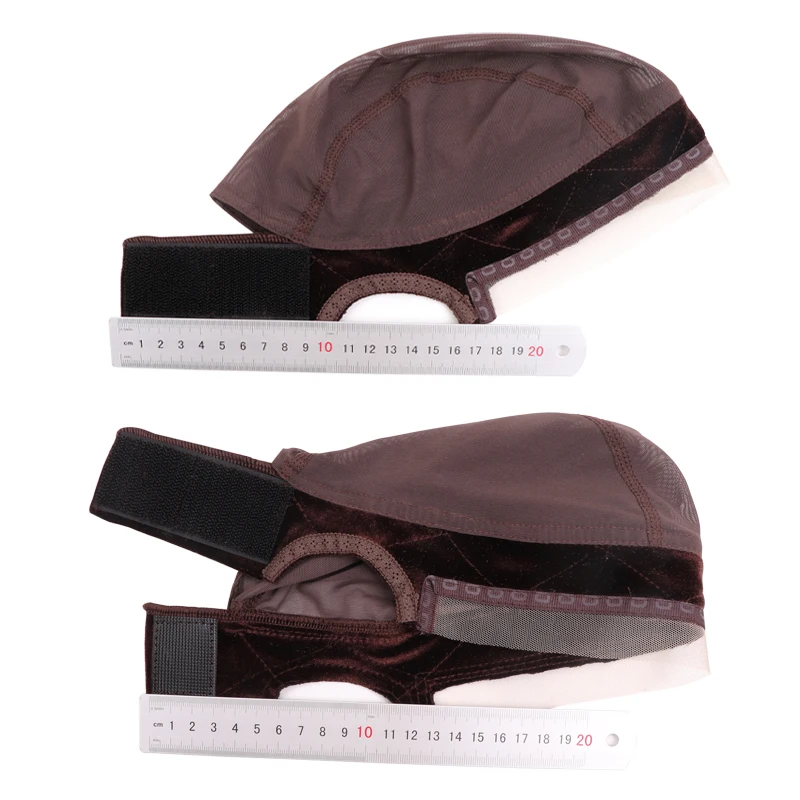 Dahify-Bonnet de perruque réglable sans colle avec poignée, filet à cheveux antidérapant, bonnet de perruque en silicone, peau marron et noire, velours doux, dentelle suisse