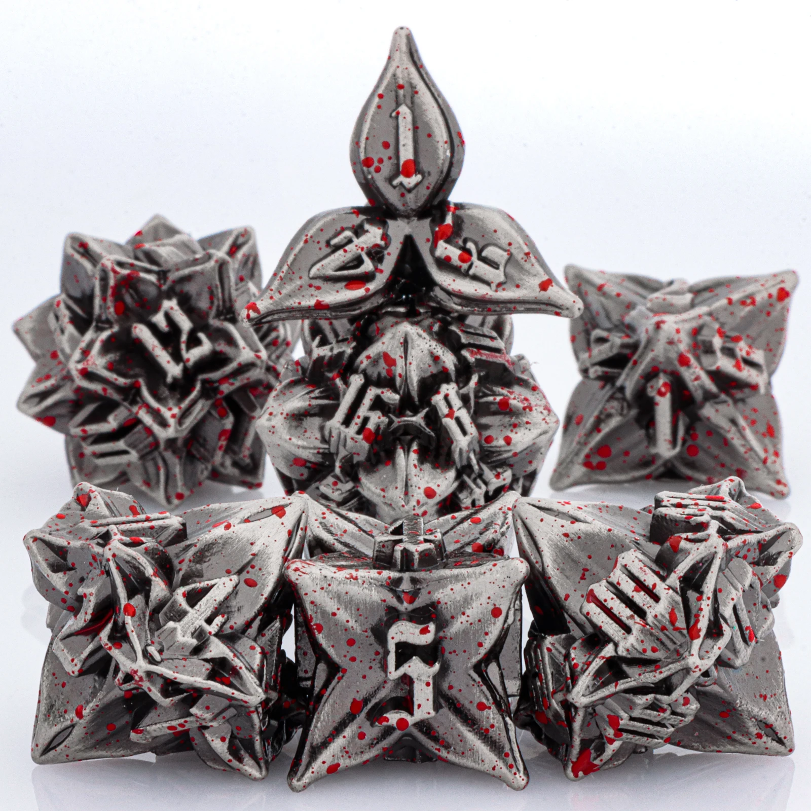 

Набор металлических кубиков Flower DnD Многогранные игральные кости с острыми краями для настольных игр Dungeons And Dragons D&D Metal Dice D20 D6 Dice