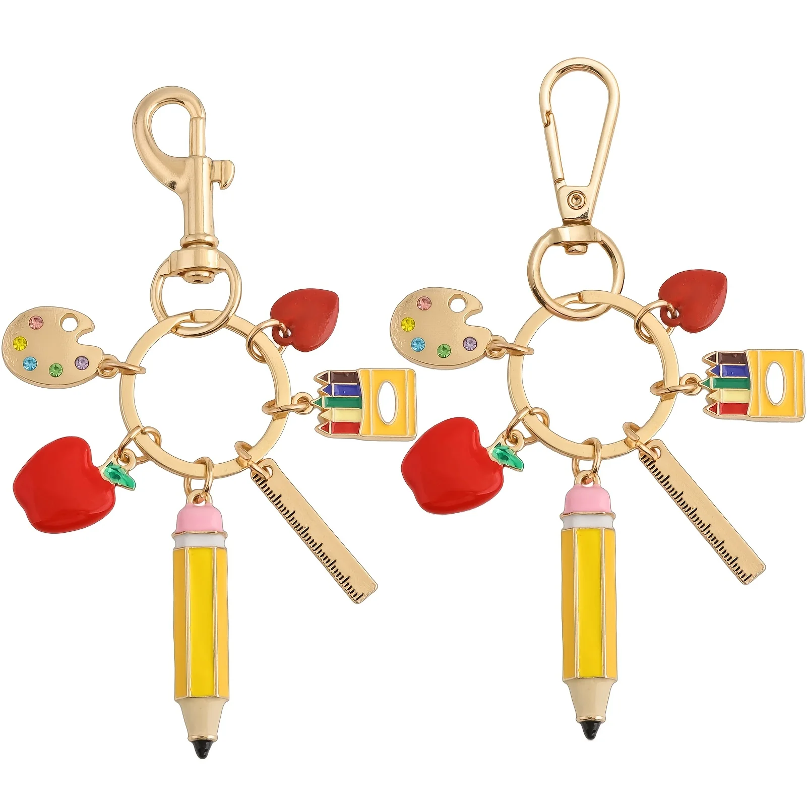 Back-to-School Season Gift Keychain, Teacher's Day Creative Pencil Ruler, Premium Bag Charm, Student Back-to-School Gift