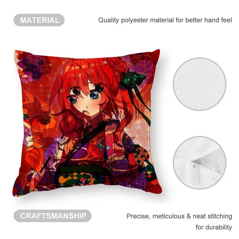 Taie d'oreiller à motif imprimé, housse de coussin pour salon, canapé et décoration de chambre à coucher, m-miku n-akano w-wafu