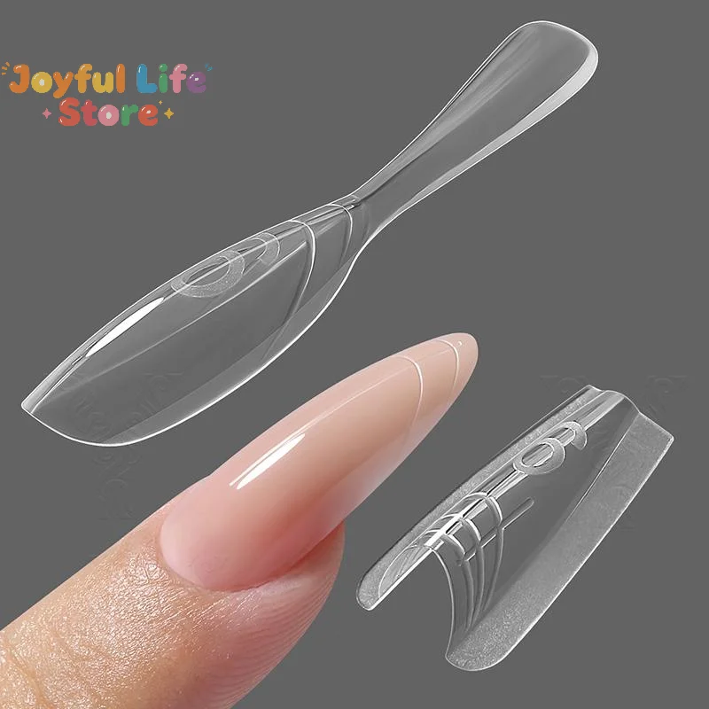 Hot 60Pcs/Box Sandwich Nail Forms Oval Extension Dual Form no Paper Forms Needed for Easy Nail Extensions Top Mold Bottom Mold