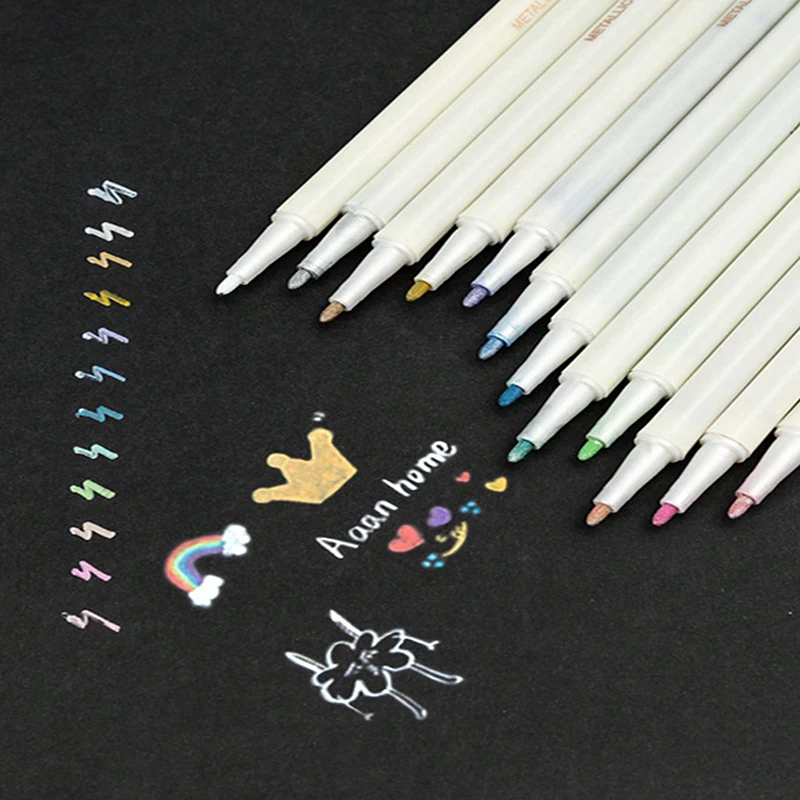 Bview Art 6/12 قطعة أقلام تحديد طلاء أكريليك ذات طرف رفيع للغاية للقماش والأسطح السيراميكية ، لوازم فنية لصنع الحرف اليدوية