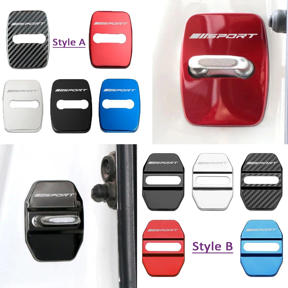 

4pcs Car Door Lock Cover Buckle Decor Trim For BMW M 1 3 5 X Series F30 G30 G20 X3 X5 Door Lock Cover Case Protection